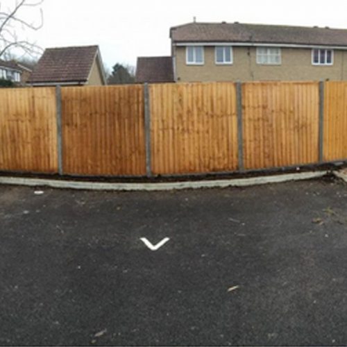 The ever popular featherboard fence with concrete posts